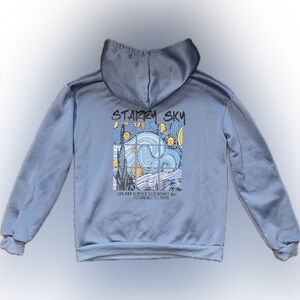 Starry Sky SHEIN hoodie sweatshirt - Blue